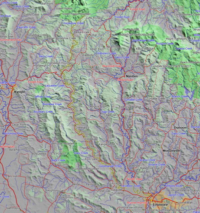 Leycester Creek map