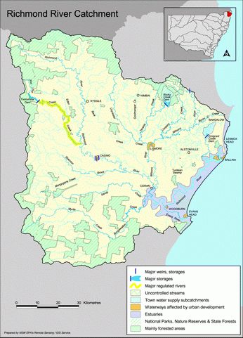 Richmond River catchment map