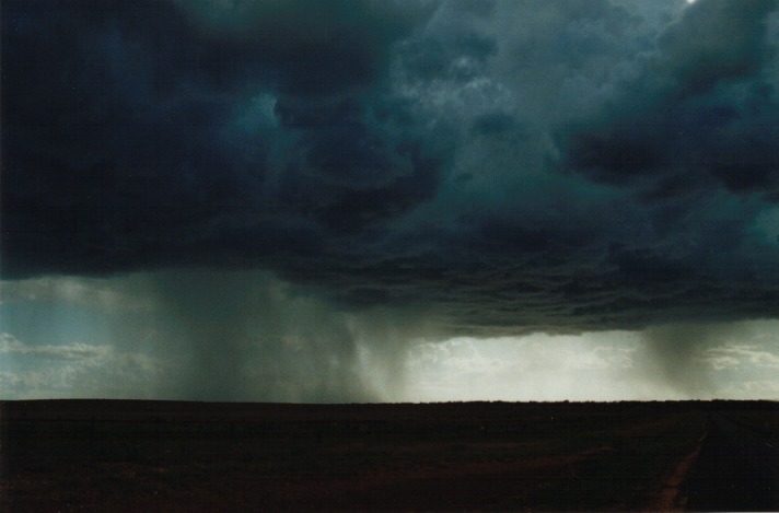 cumulonimbus thunderstorm_base : W of Mitchell, Qld   21 November 1999