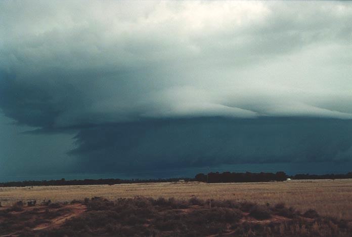 cumulonimbus thunderstorm_base : W of Chinchilla, Qld   20 November 2000