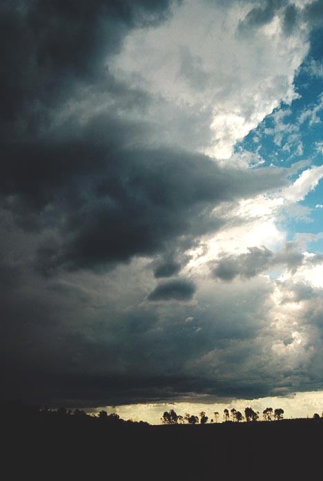 cumulonimbus thunderstorm_base : N of Inglewood, Qld   27 November 2000