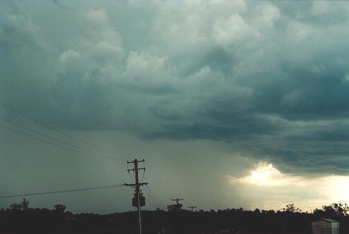 cumulonimbus thunderstorm_base : W of Quirindi, NSW   29 November 2000