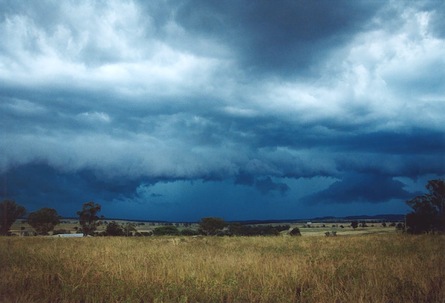 cumulonimbus thunderstorm_base : N of Harden, NSW   21 November 2003