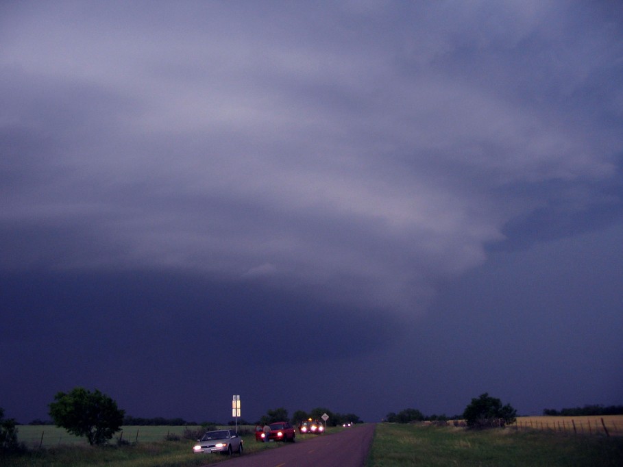 cumulonimbus thunderstorm_base : E of Benjamin, Texas, USA   13 May 2005