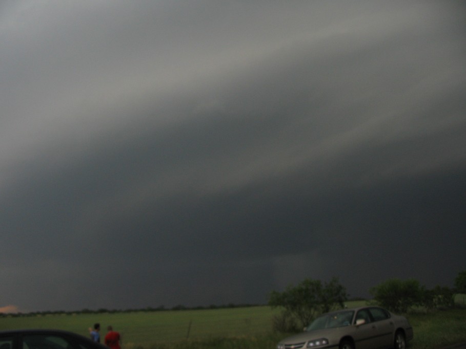 cumulonimbus thunderstorm_base : E of Benjamin, Texas, USA   13 May 2005