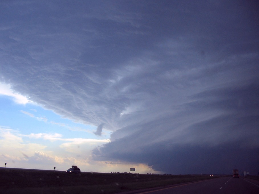 wallcloud thunderstorm_wall_cloud : I-70 near Flagler, Colorado, USA   2 June 2005