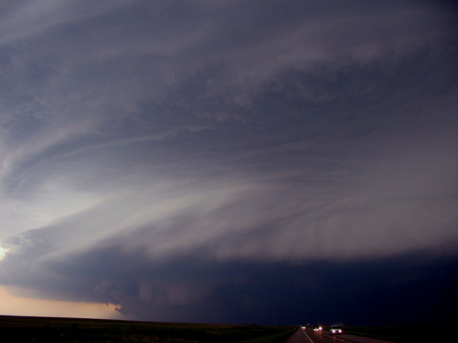 wallcloud thunderstorm_wall_cloud : I-70 near Flagler, Colorado, USA   2 June 2005