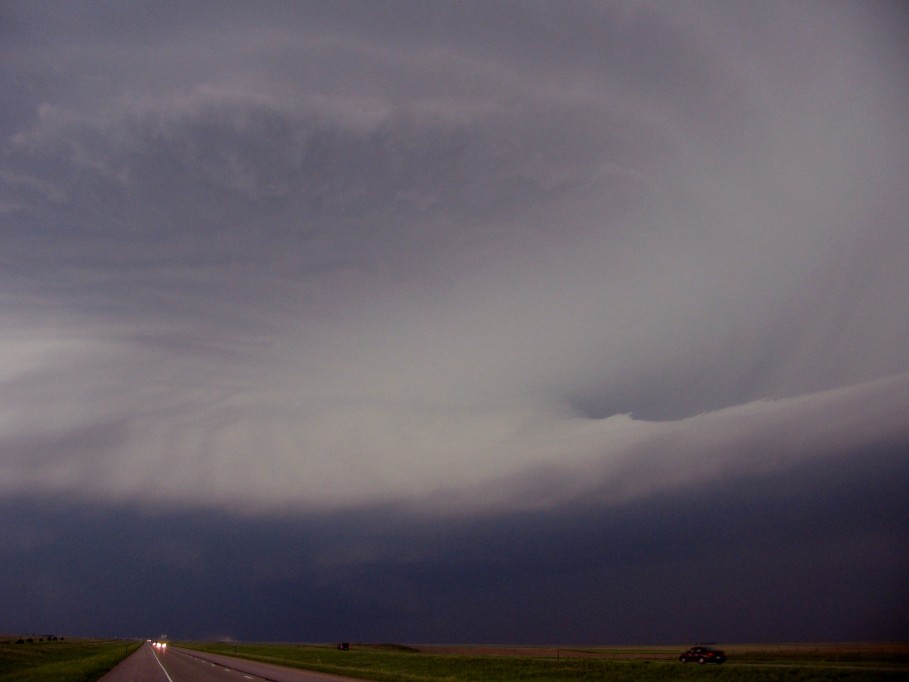 wallcloud thunderstorm_wall_cloud : I-70 near Flagler, Colorado, USA   2 June 2005