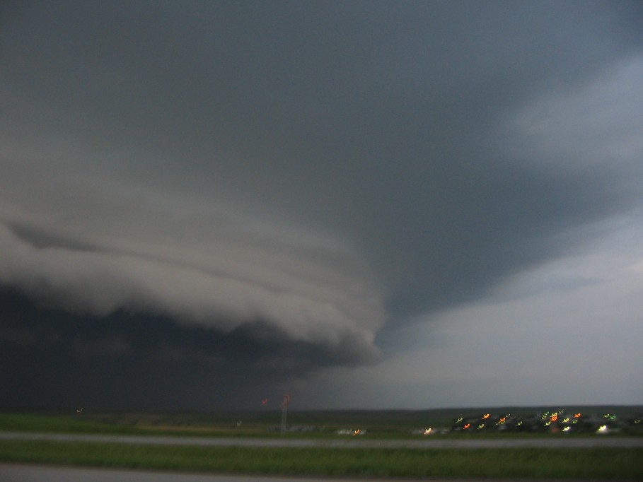 cumulonimbus supercell_thunderstorm : I-90 E of Stamford, South Dakota, USA   7 June 2005