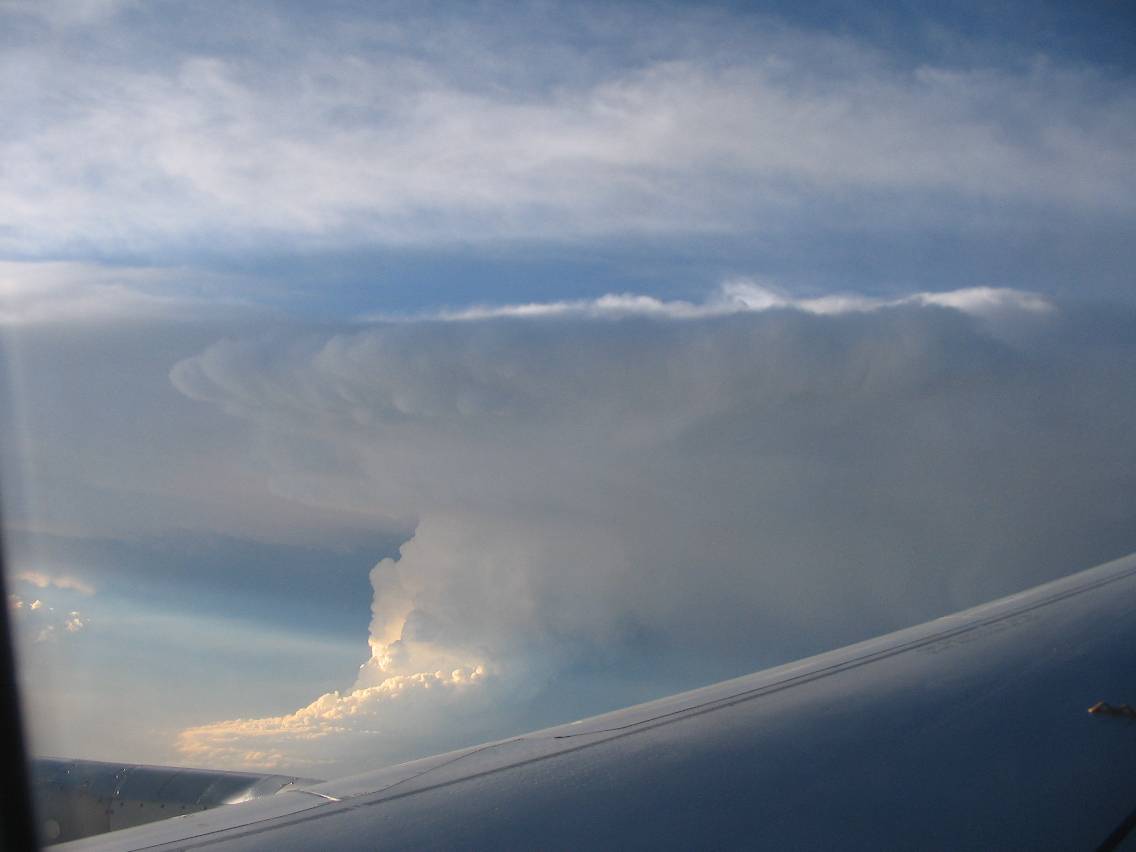 anvil thunderstorm_anvils : above W Texas, USA   9 June 2005