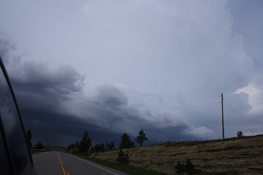 cumulonimbus thunderstorm_base : S of Roundup, Montana, USA   19 May 2007